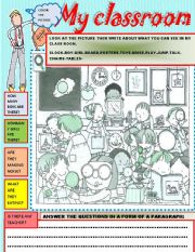 English Worksheet: my classroom