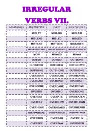 IRREGULA VERBS VII (M-O)