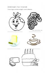 English worksheet: food