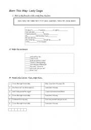 English Worksheet: Born this way- Lady Gaga