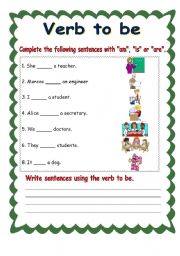 English Worksheet: Verb to be