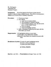 English worksheet: Basic Research