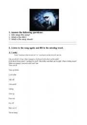 English Worksheet: Lady Gaga. Brown eyes (song)