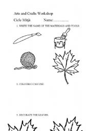 English Worksheet: leaves mobile