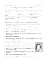 English Worksheet: Casey Anthony Trial