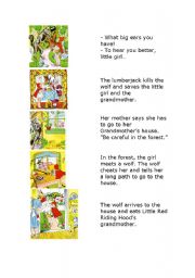 English Worksheet: Little Red Riding Hood. Match and order