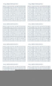 English worksheet: halloween wordsearch