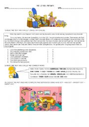 English Worksheet: THE SIMPSONS TEST PART 1 (FAMILY, APPEARANCES, POSSESSIVE PRON.)