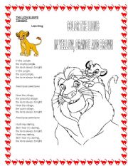 English Worksheet: The lion sleeps tonight - Lion King song