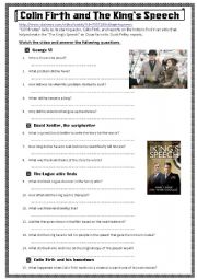 English Worksheet: The Kings Speech 