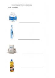English Worksheet: UNCOUNTABLE NOUNS