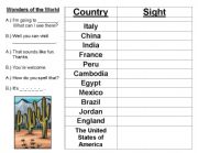 English worksheet: wonders of the world