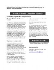 English worksheet: Maldivian Red Crescent Society