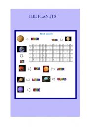 English worksheet: The Planets Word search