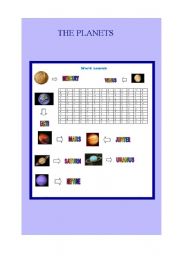 English Worksheet: The Planets Word search