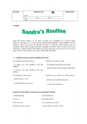 English Worksheet: test (daily routine and jobs)