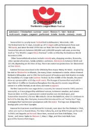 English Worksheet: Summerfest Festival