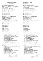 Patience Guns´n Roses - ESL worksheet by Re_cris