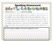 English Worksheet: : Spelling :holiday words