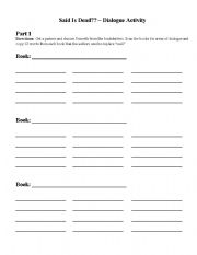 English Worksheet: Said is Dead drama verb activity