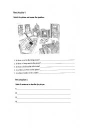 English worksheet: A living room