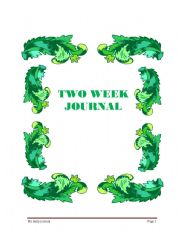 Two week journal