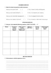 English worksheet: Exercising with present perfect tense