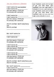 English Worksheet: Jay-Jay Johanson - Dilemma