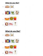English Worksheet: what do you like???