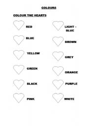 English worksheet: colour worksheet