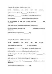 English worksheet: Computer language