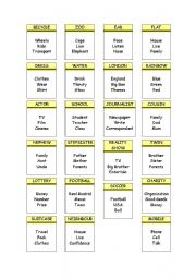 English Worksheet: Taboo Game