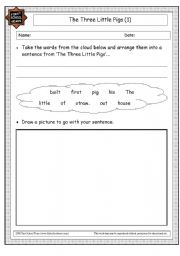 English Worksheet: make your own story--The three Little Pigs