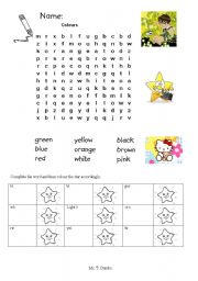 English Worksheet: Colours