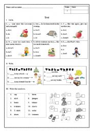 English Worksheet: test for young learners