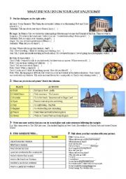 English Worksheet: Last vacation