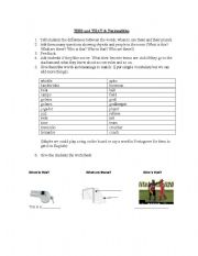 English worksheet: This and That Soccer Vocabulary