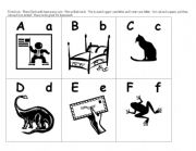 English worksheet: alphabet flash cards for kindergarten