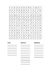 English worksheet: months and ordinal numbers