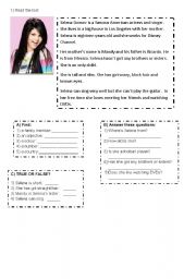 English worksheet: Reading comp