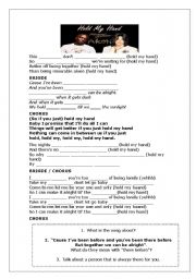 English Worksheet: Hold my hand