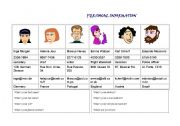 English Worksheet: Personal Information