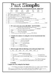 English Worksheet: Past Simple 