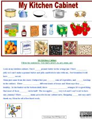 English Worksheet: My Kitchen Cabinet - 2 worksheets
