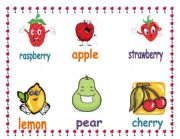 English Worksheet: fruits cards