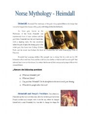 English Worksheet: Norse Mythology - Heimdall