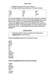 English Worksheet: Daily Routine