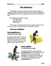 English Worksheet: The Prehistory