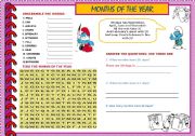 English Worksheet: Months of the year