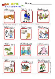 English Worksheet: We are...: in colour and B & W with answer key